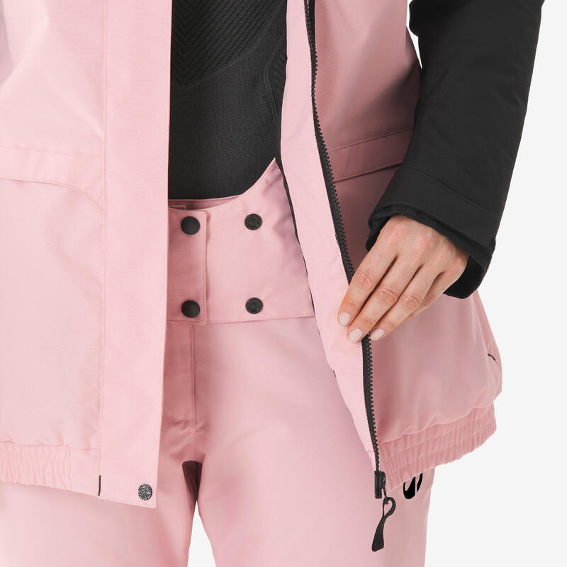 Kadın Kayak/Snowboard Montu - Pembe - 500 Long