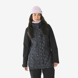 Veste de ski et snowboard longue et chaude femme, 500 graph rose