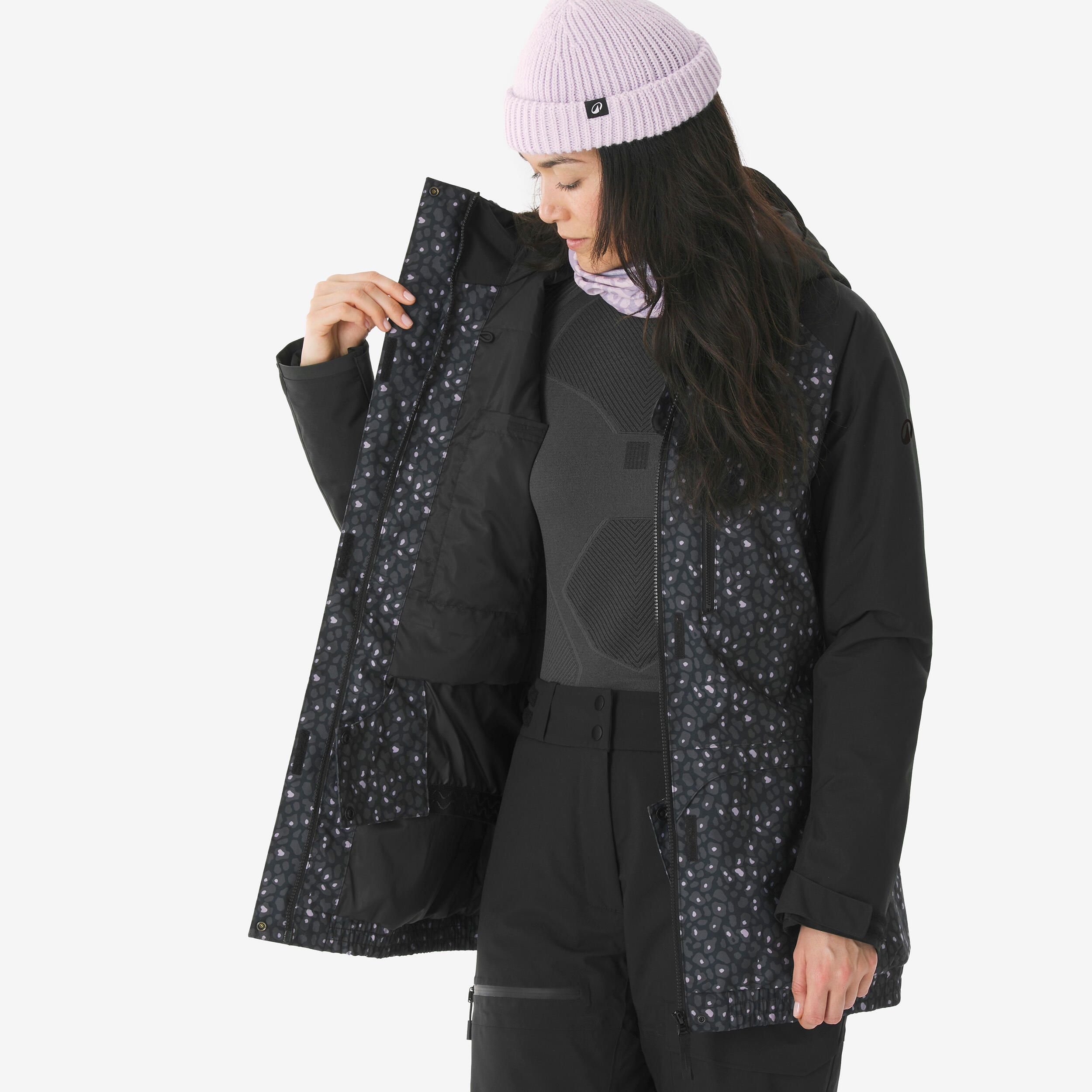 Kurtka narciarska i snowboardowa damska Quechua 500 long 9/10