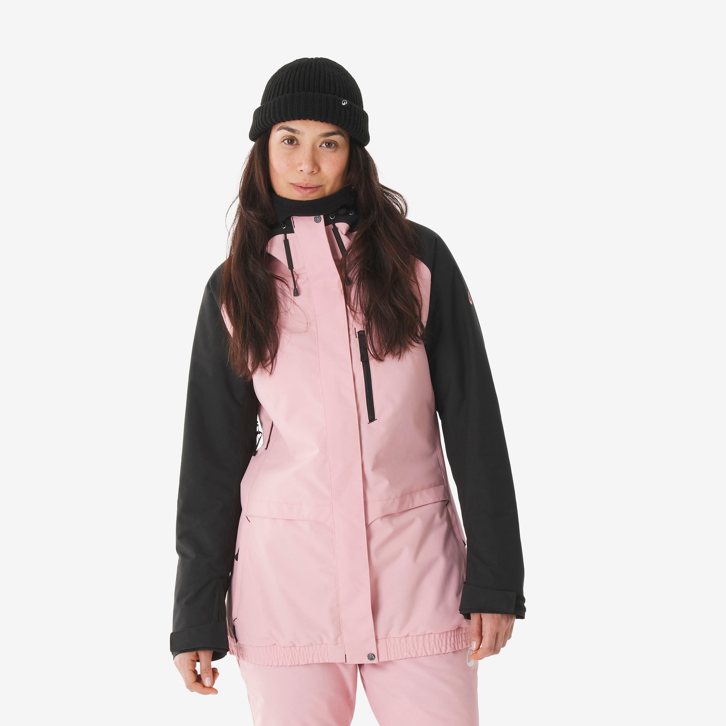 DREAMSCAPE Skijacke Snowboardjacke Damen lang warm - 500 Long rosa
