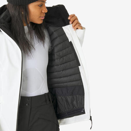 Куртка жіноча 500 для лижного спорту та сноубордингу біла