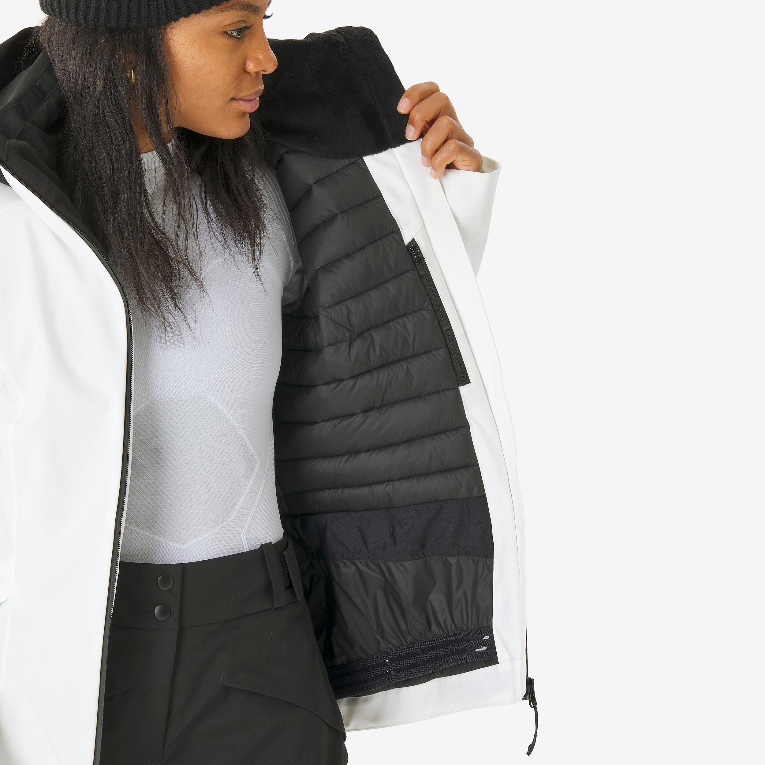 Women's Warm and Waterproof Ski and Snowboard Jacket, 500 7/11