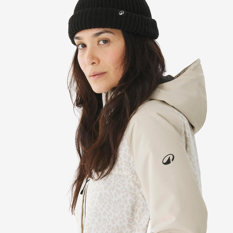 Dámská dlouhá a hřejivá lyžařská a snowboardová bunda 500