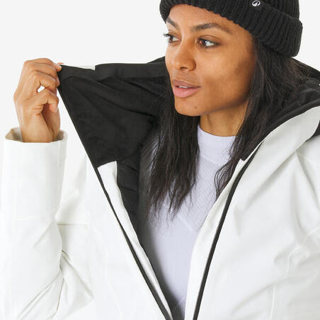 Куртка жіноча 500 для лижного спорту та сноубордингу біла