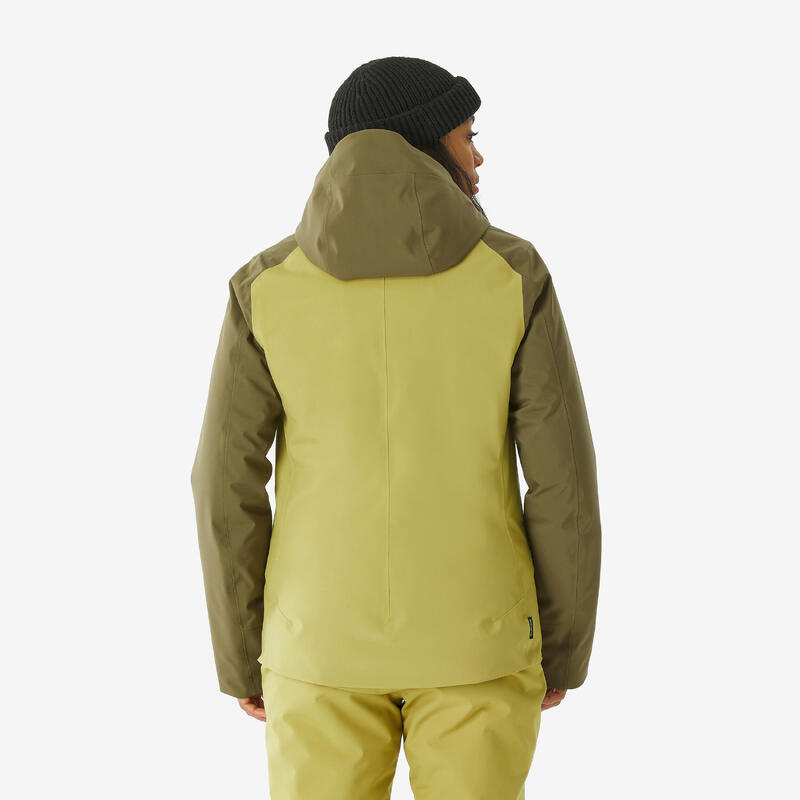 Geacă de schi și snowboard JKT 500 călduroasă și impermeabilă kaki Damă 