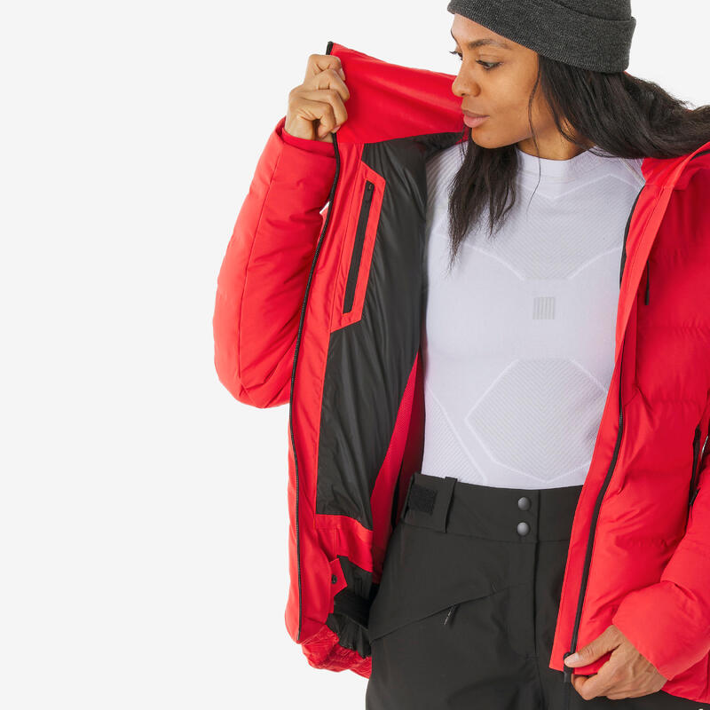 Kadın Şişme Kayak Montu - Kırmızı - 500 Warm