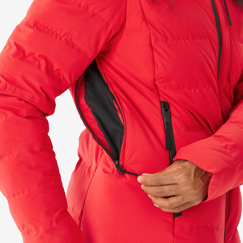 Kadın Şişme Kayak Montu - Kırmızı - 500 Warm
