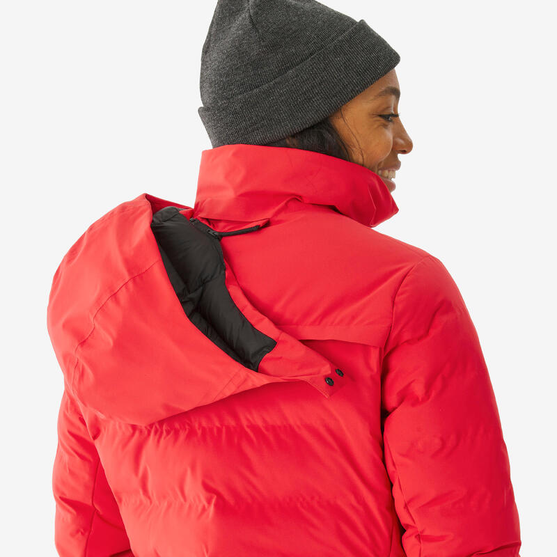 Kadın Şişme Kayak Montu - Kırmızı - 500 Warm