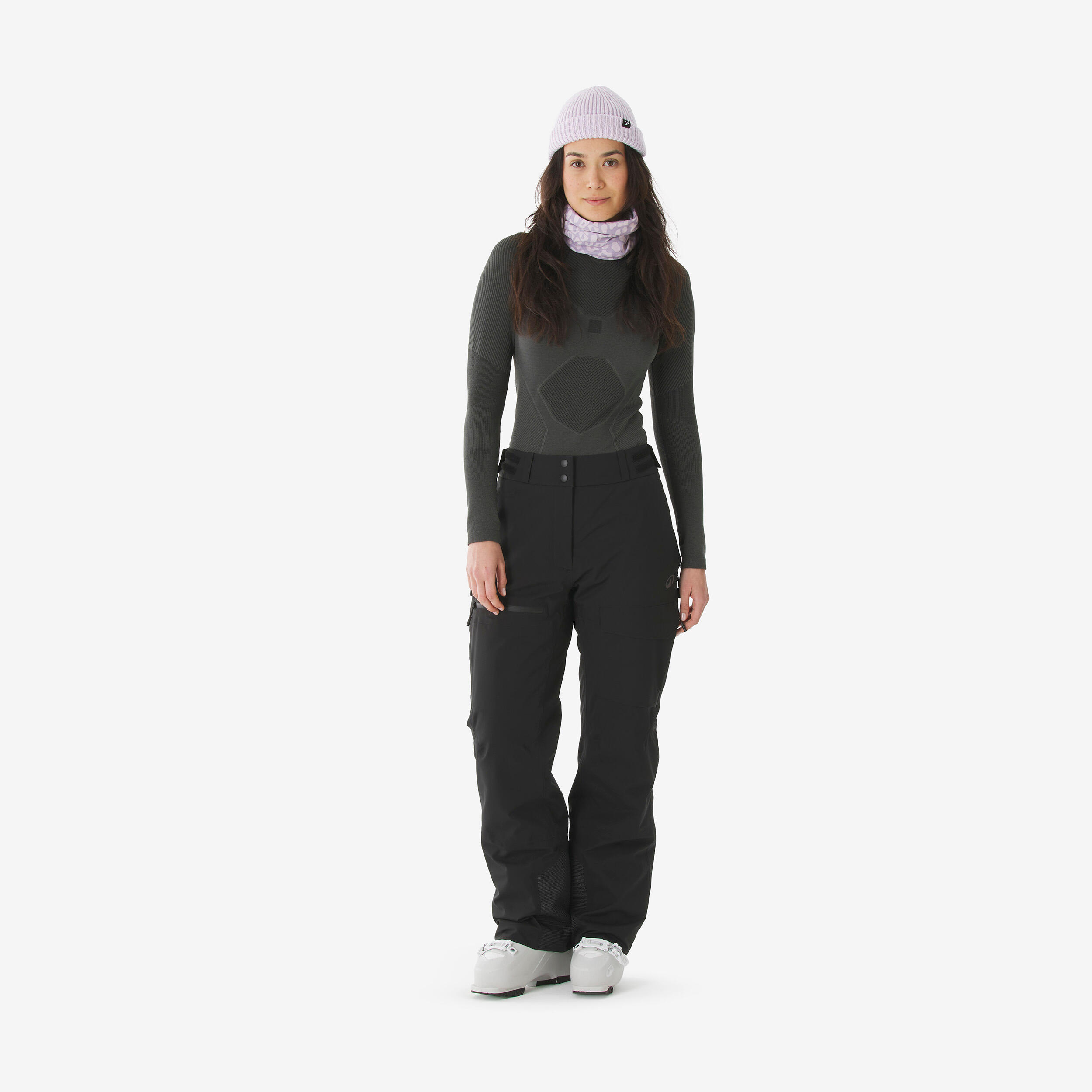 Skihose Snowboardhose Damen wasserdicht atmungsaktiv - 500 AM schwarz 2/15