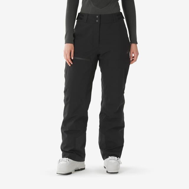 Ski- und Snowboardhose 500 AM Damen, wasserdicht und atmungsaktiv, schwarz