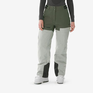 Pantalón esquí y snowboard impermeable mujer, Pant 500 AM verde