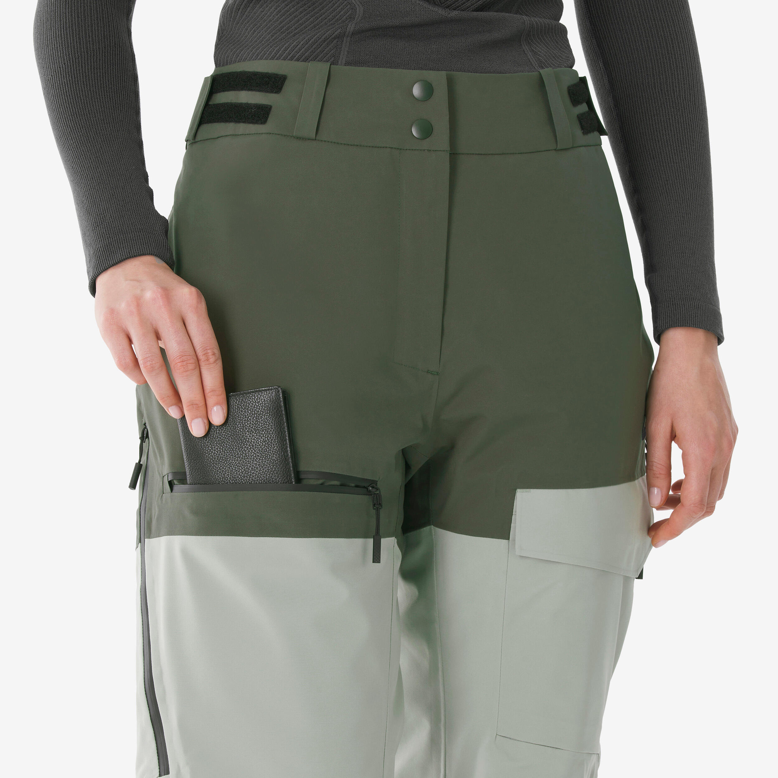 Pantalon de ski et planche à neige imperméable et respirant femme, 500 AM 8/16