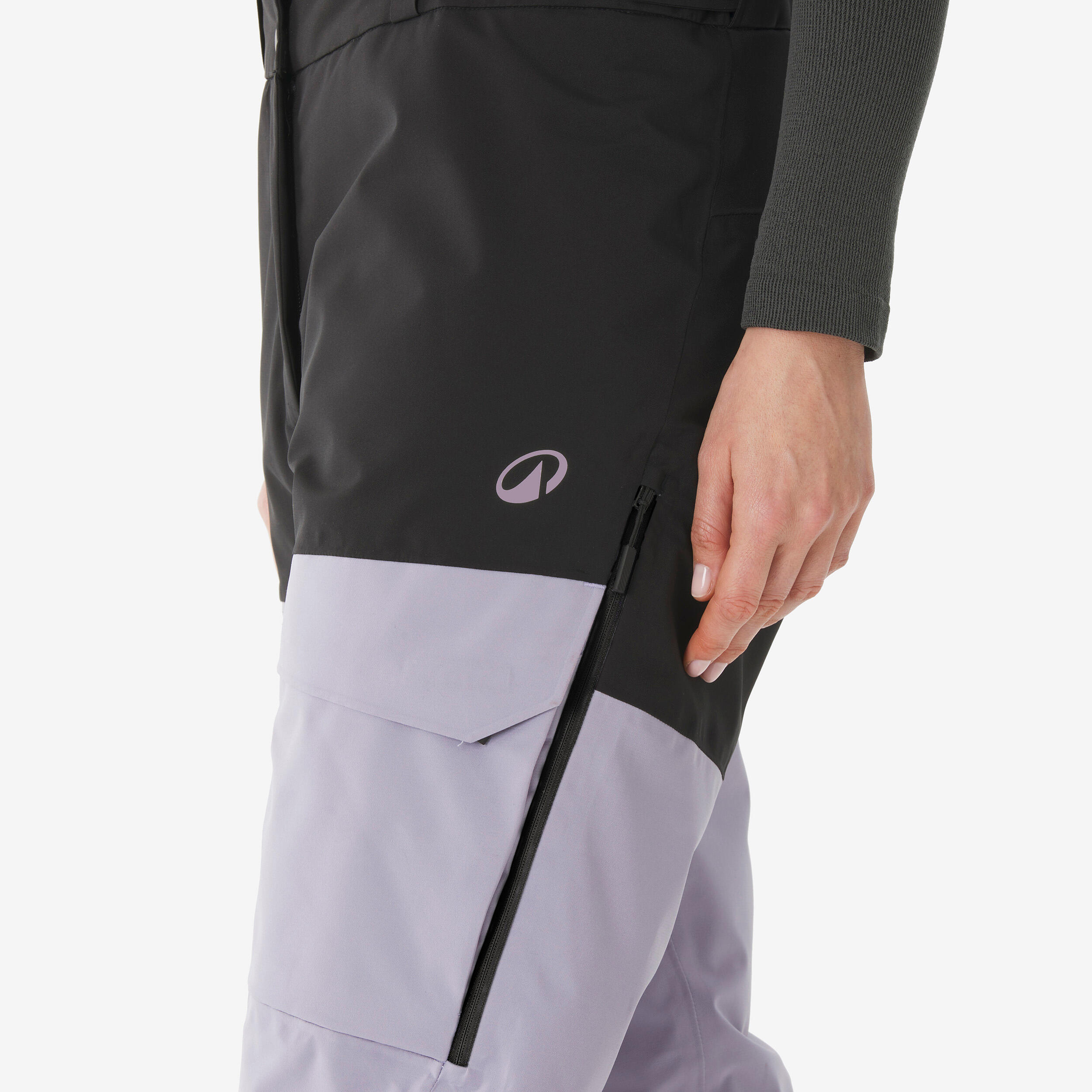 Pantalon de ski et snowboard imperméable femme, Pant 500 AM violet 7/25