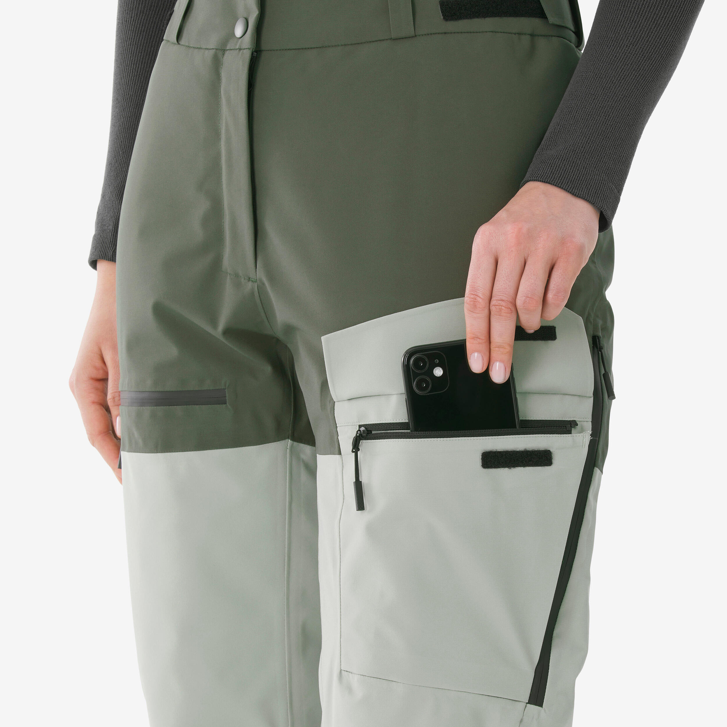 Pantalon de ski et planche à neige imperméable et respirant femme, 500 AM 9/16