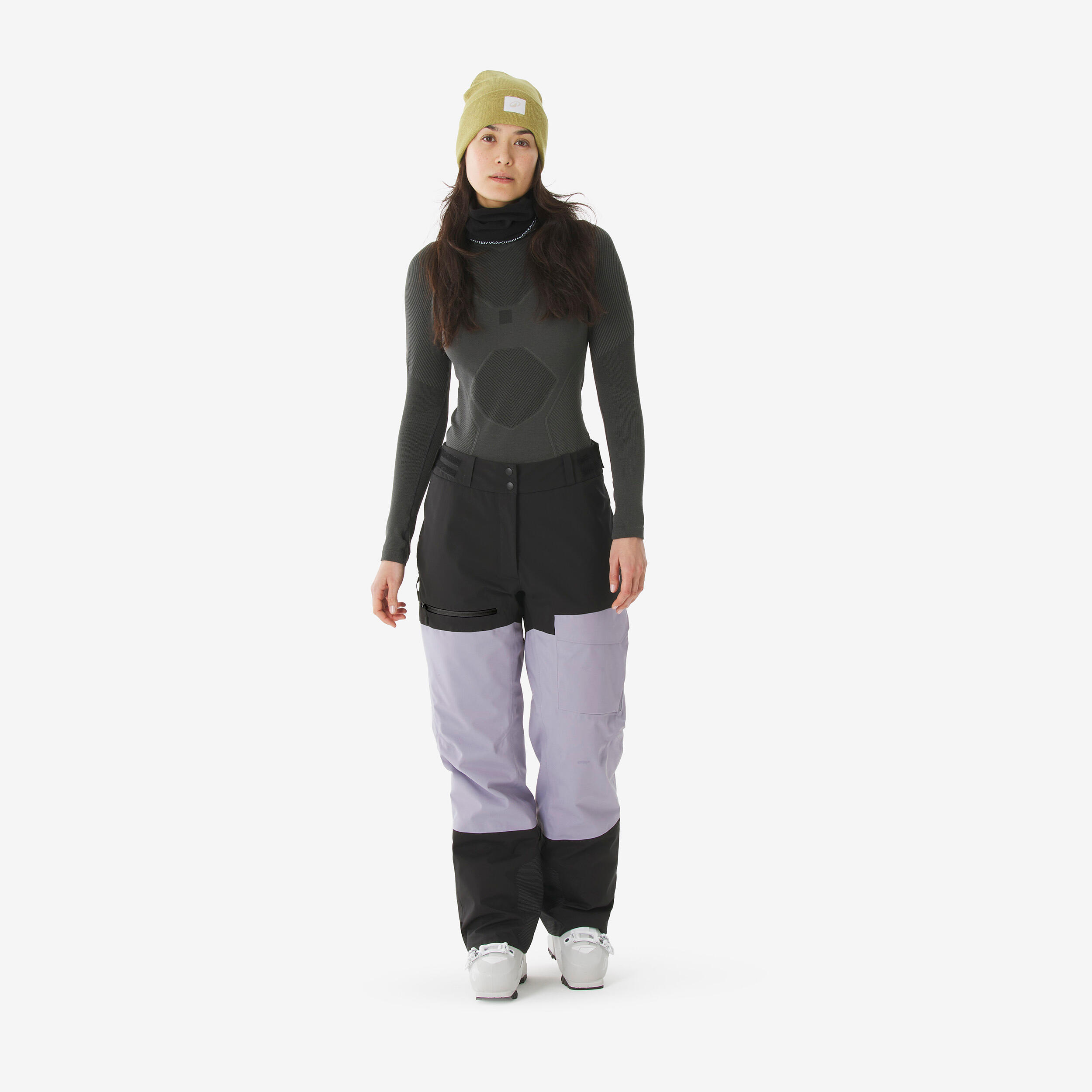 Pantalon de ski et snowboard imperméable femme, Pant 500 AM violet 3/25
