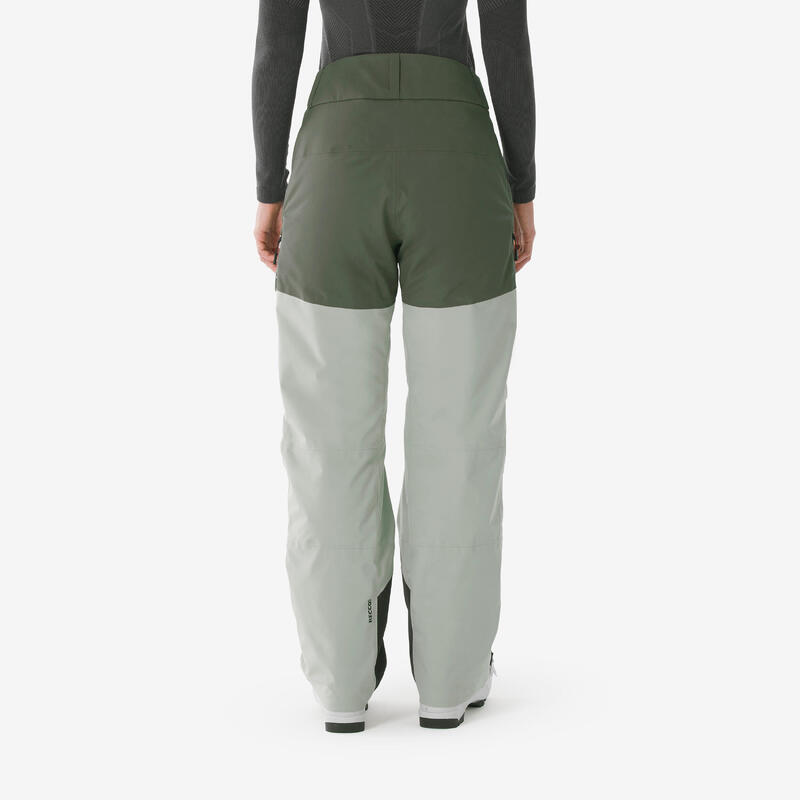 Pantaloni de schi și de snowboard impermeabili, Pant 500 AM verde, damă
