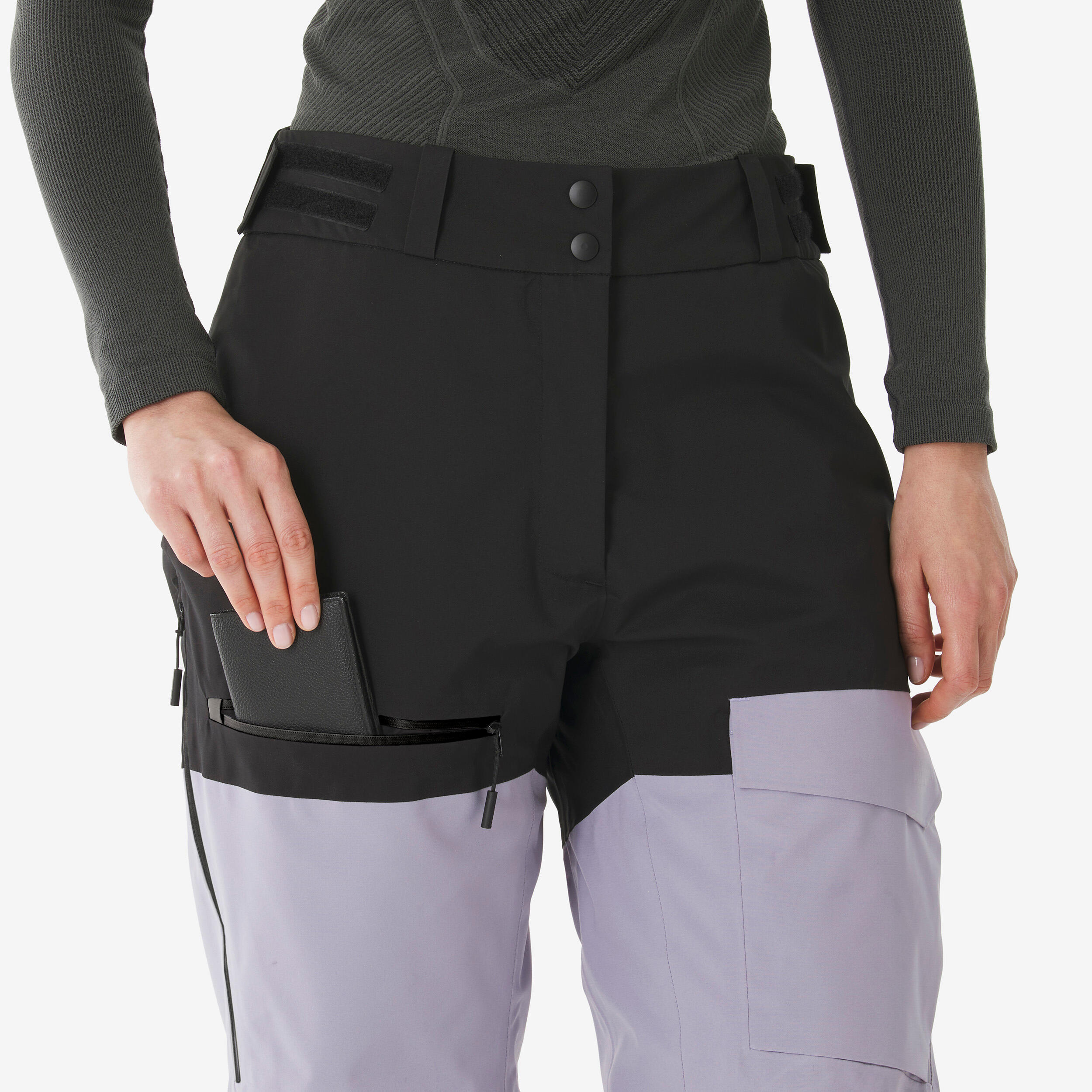 Pantalon de ski et snowboard imperméable femme, Pant 500 AM violet 11/25