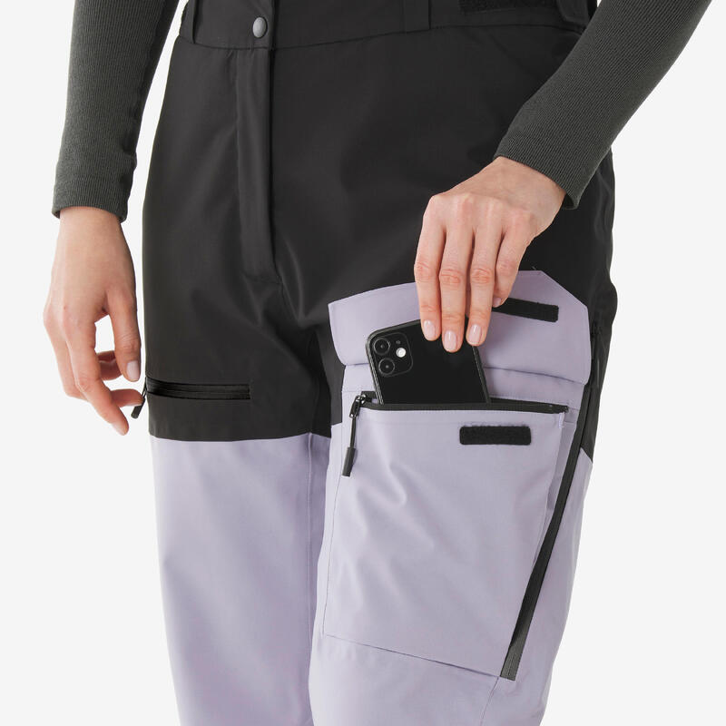 Pantalon de schi și snowboard 500 AM impermeabil și respirant Mov damă 