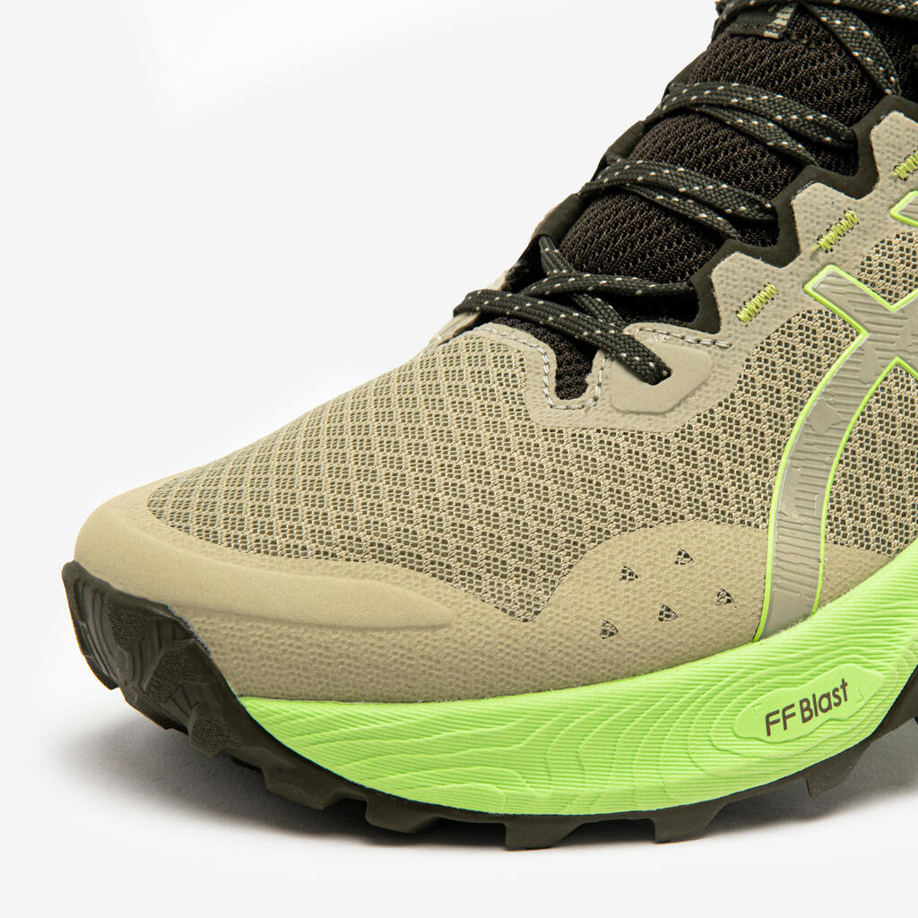 Moški tekaški copati, Asics Trabuco Terra 2 - črni/zeleni/oranžni