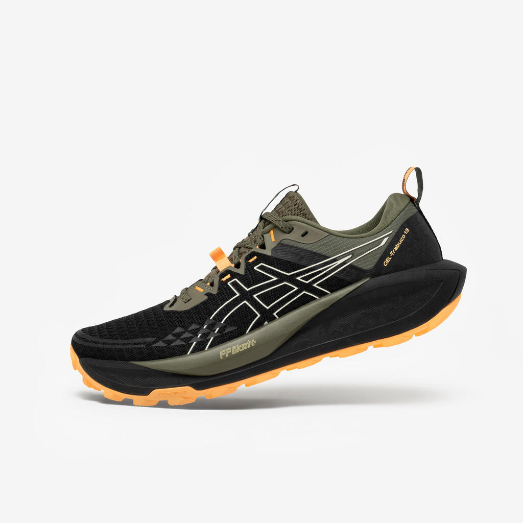 Moški copati za tek, Asics Gel-Trabuco 13 - črni/kaki/oranžni