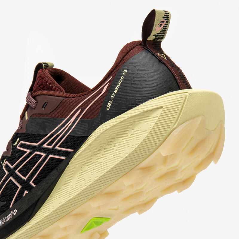 Chaussures de Trail Running Femme, Asics Gel Trabuco 13, noires bordeaux