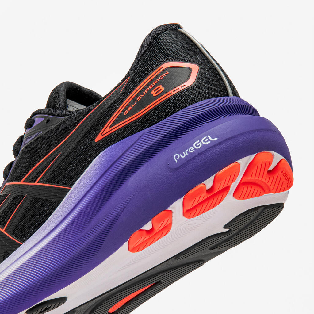 Moški tekaški copati, Asics Superion 8, črni/vijolični