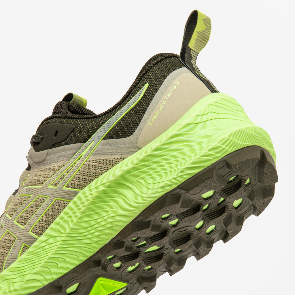 Moški tekaški copati, Asics Trabuco Terra 2 - črni/zeleni/oranžni