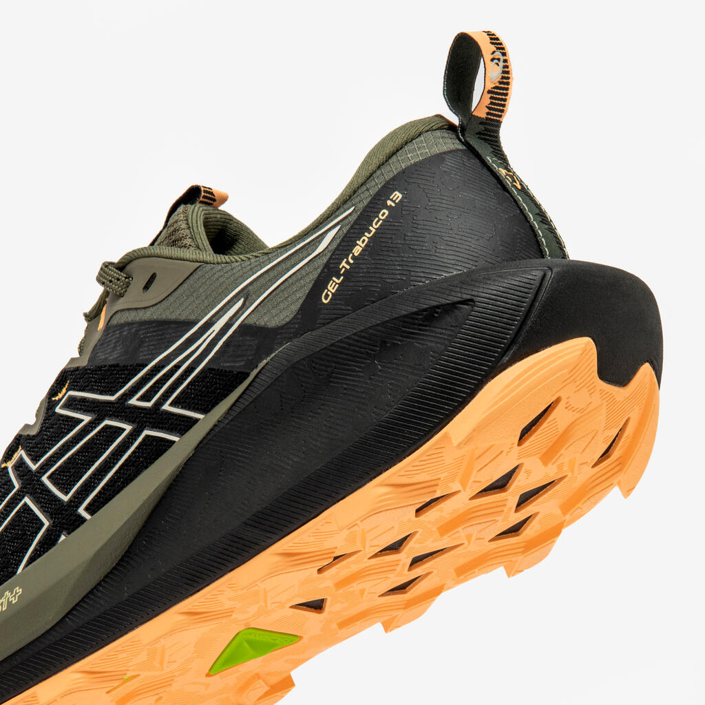 Moški copati za tek, Asics Gel-Trabuco 13 - črni/kaki/oranžni