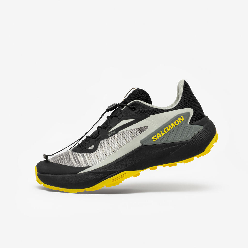 Moški tekaški copati za trail tek - Salomon Genesis - črno-sivi