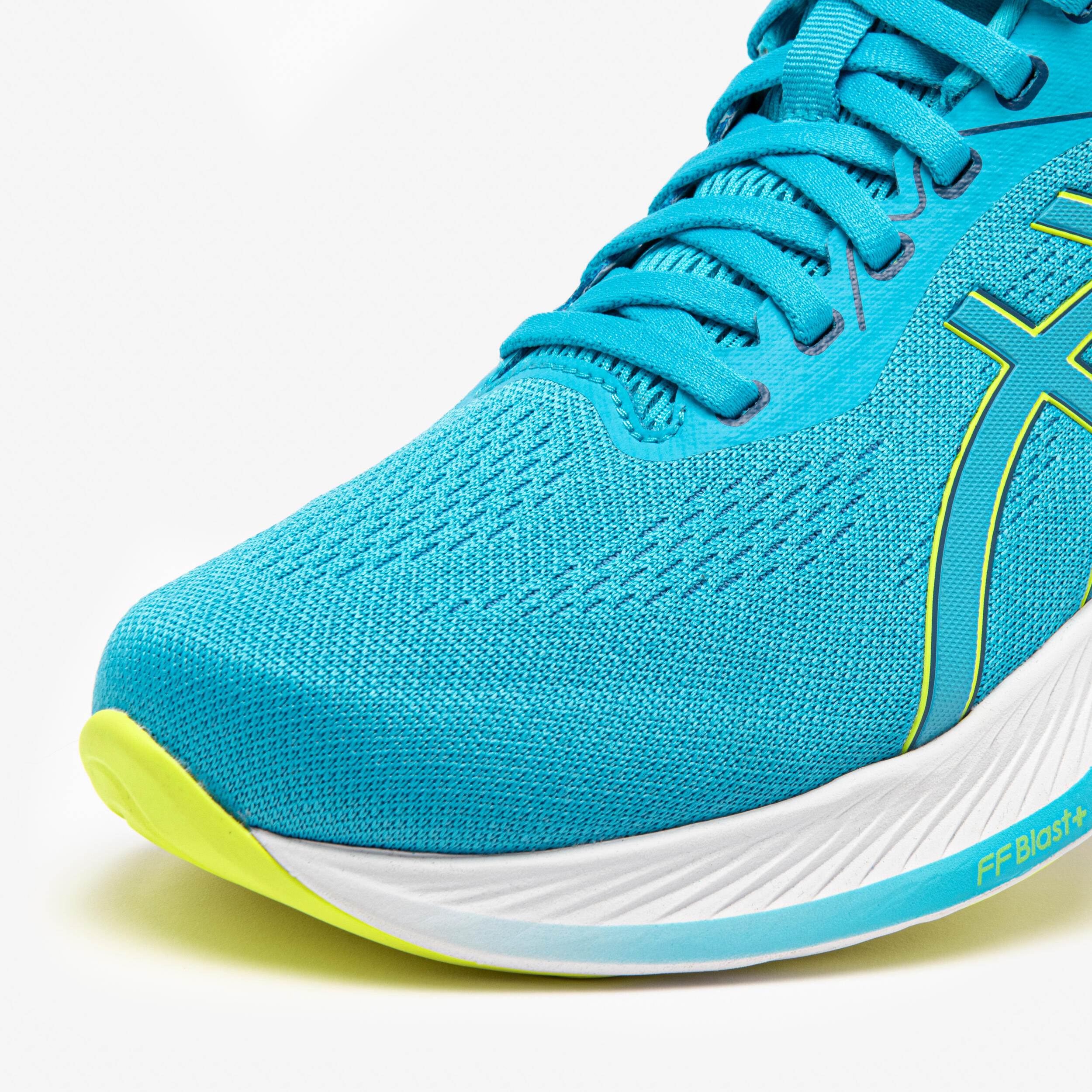 Zapatillas running hombre, Asics Gel-Stratus Knit 4, turquesa, blanco y amarillo 4/7