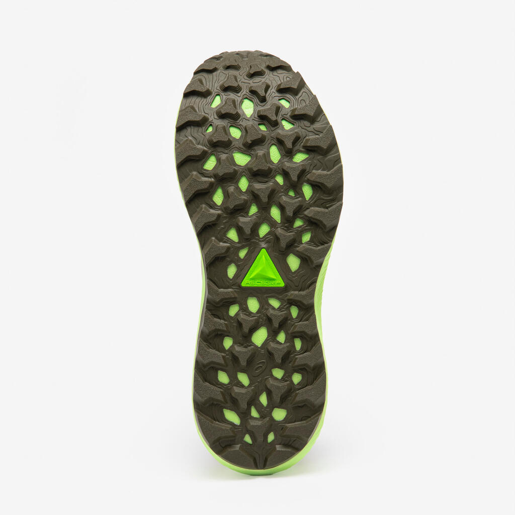 Moški tekaški copati, Asics Trabuco Terra 2 - črni/zeleni/oranžni