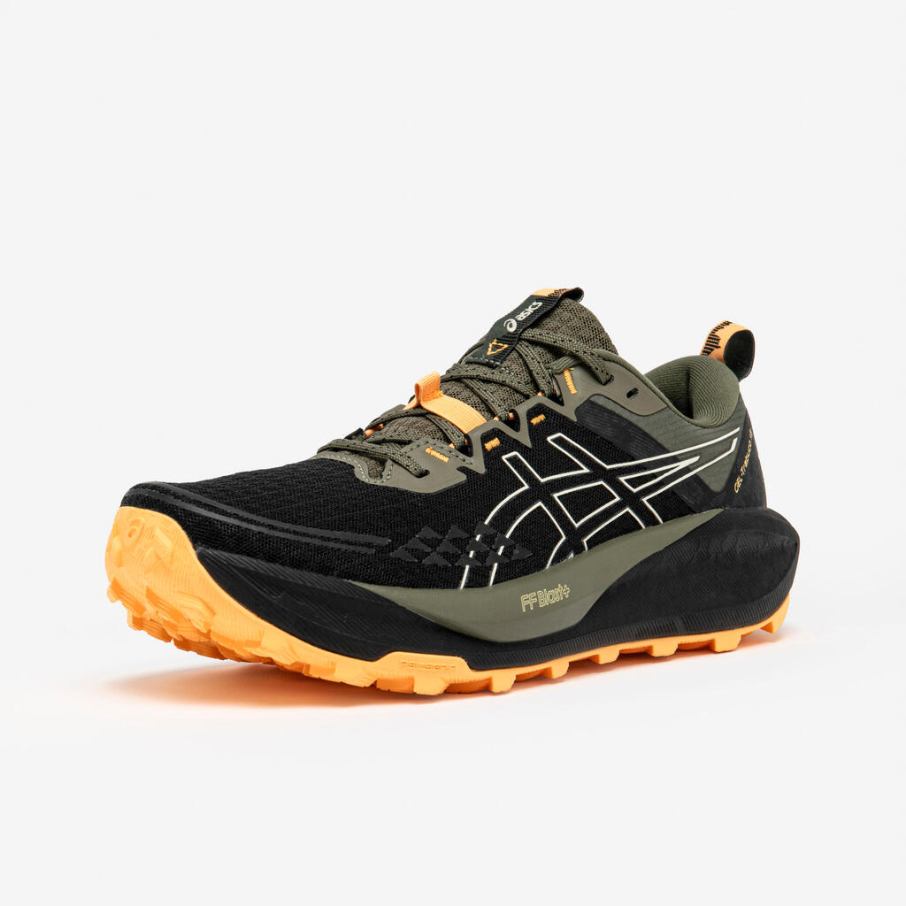 Moški copati za tek, Asics Gel-Trabuco 13 - črni/kaki/oranžni