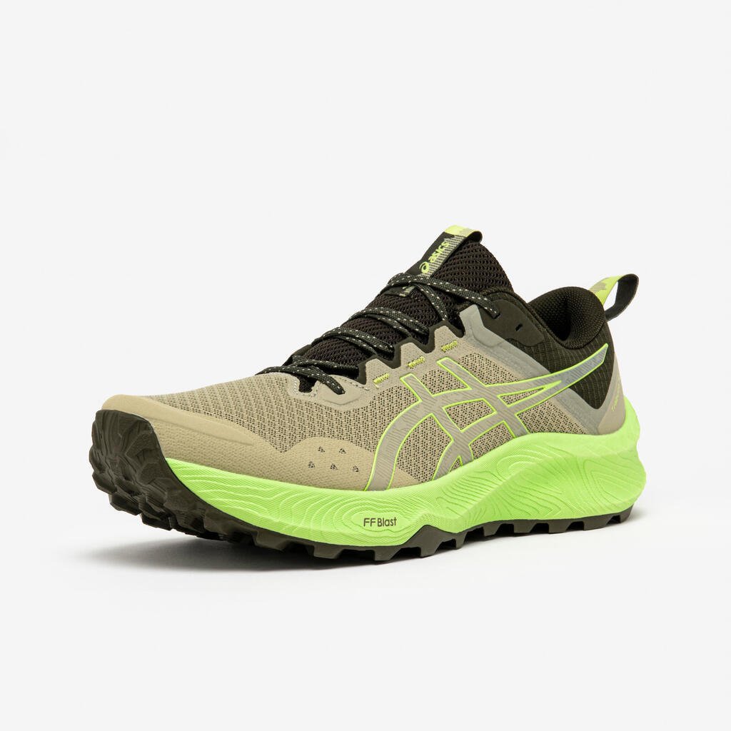 Moški tekaški copati, Asics Trabuco Terra 2 - črni/zeleni/oranžni