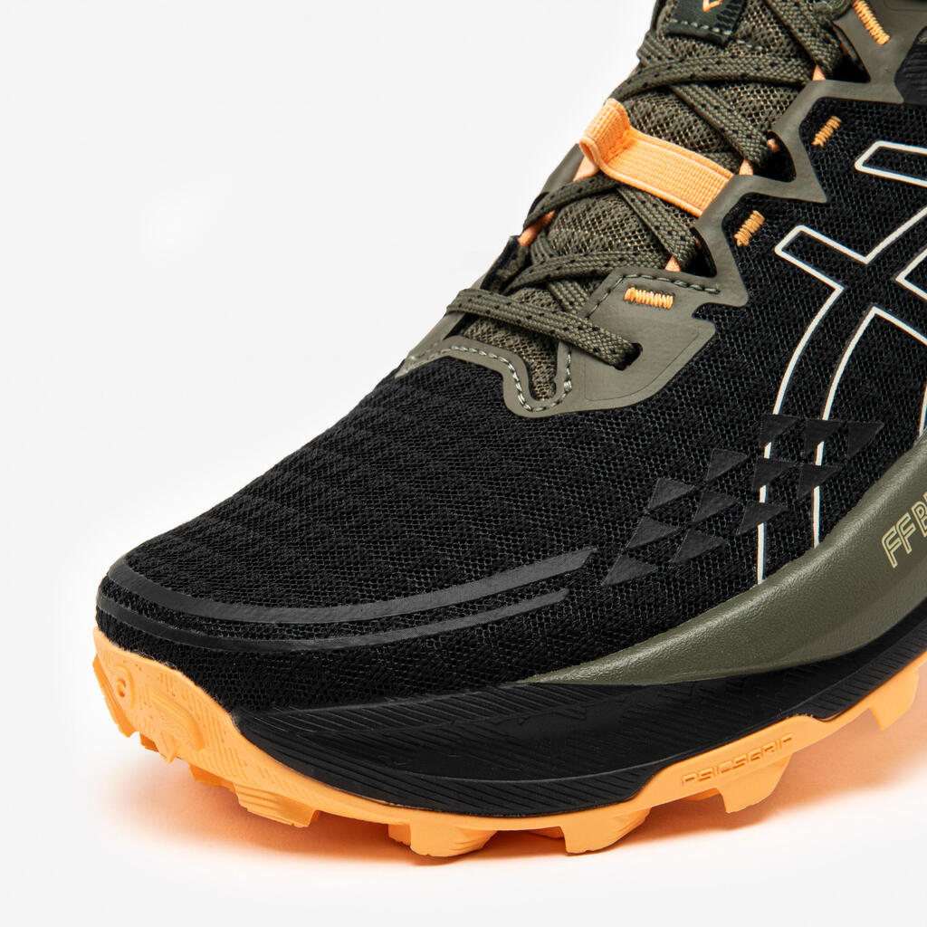 Moški copati za tek, Asics Gel-Trabuco 13 - črni/kaki/oranžni