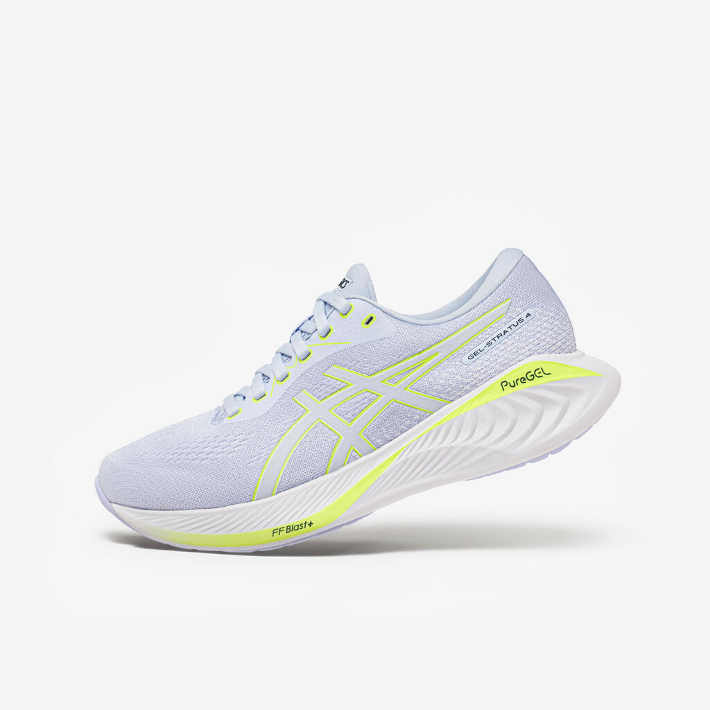 Ženski tekaški copati, Asics gel stratus Knit 4, sivka, rumeni