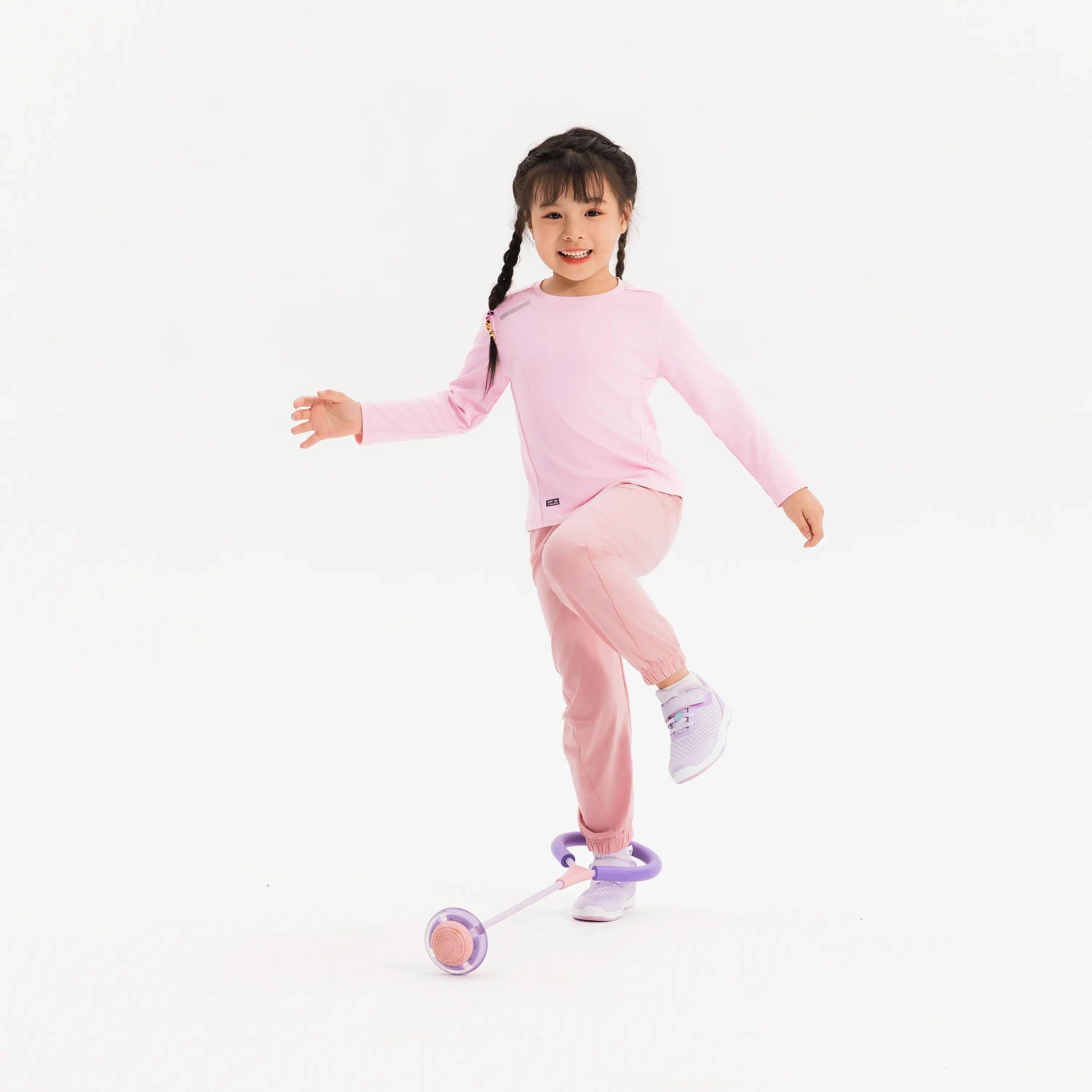 Kid's breathable lightweight multisports joggers 500 - Sweet Pink -  5