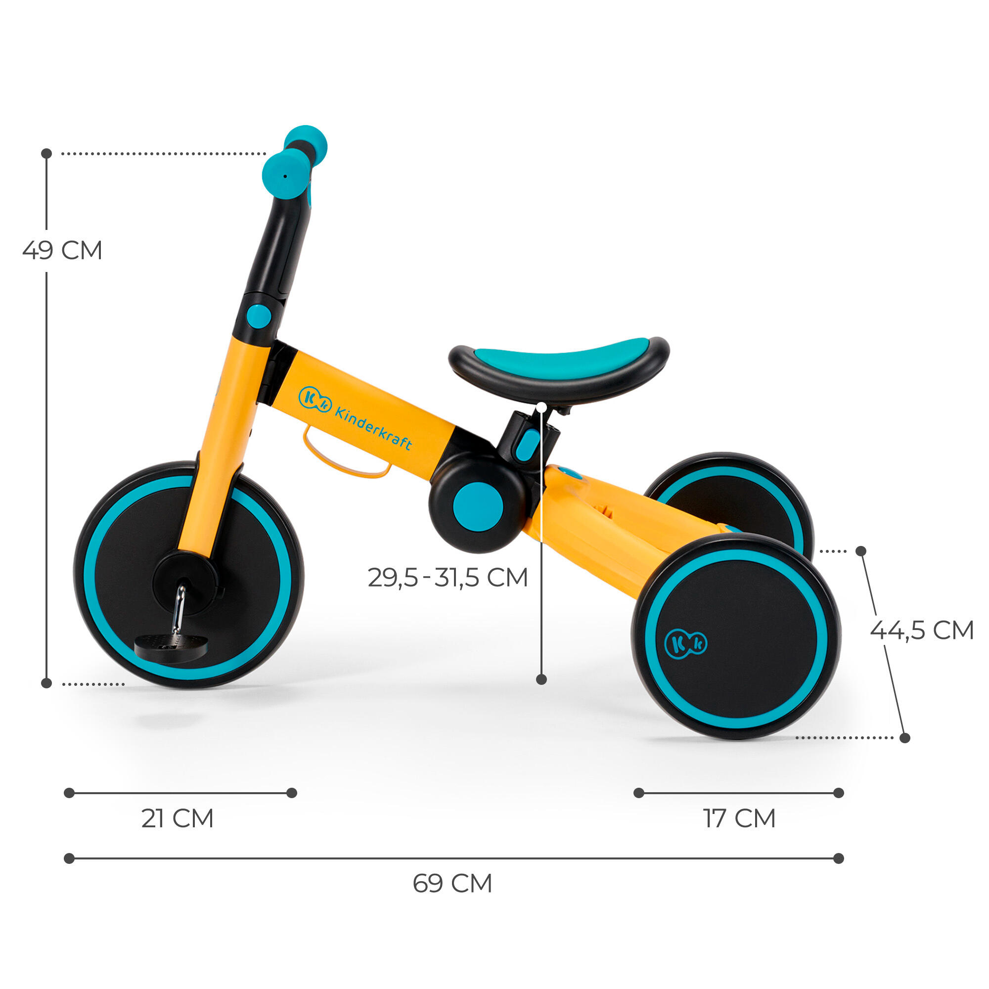 Triciclo-Bicicleta Kinderkraft 4TRIKE 2022 Yellow - CD 6/10