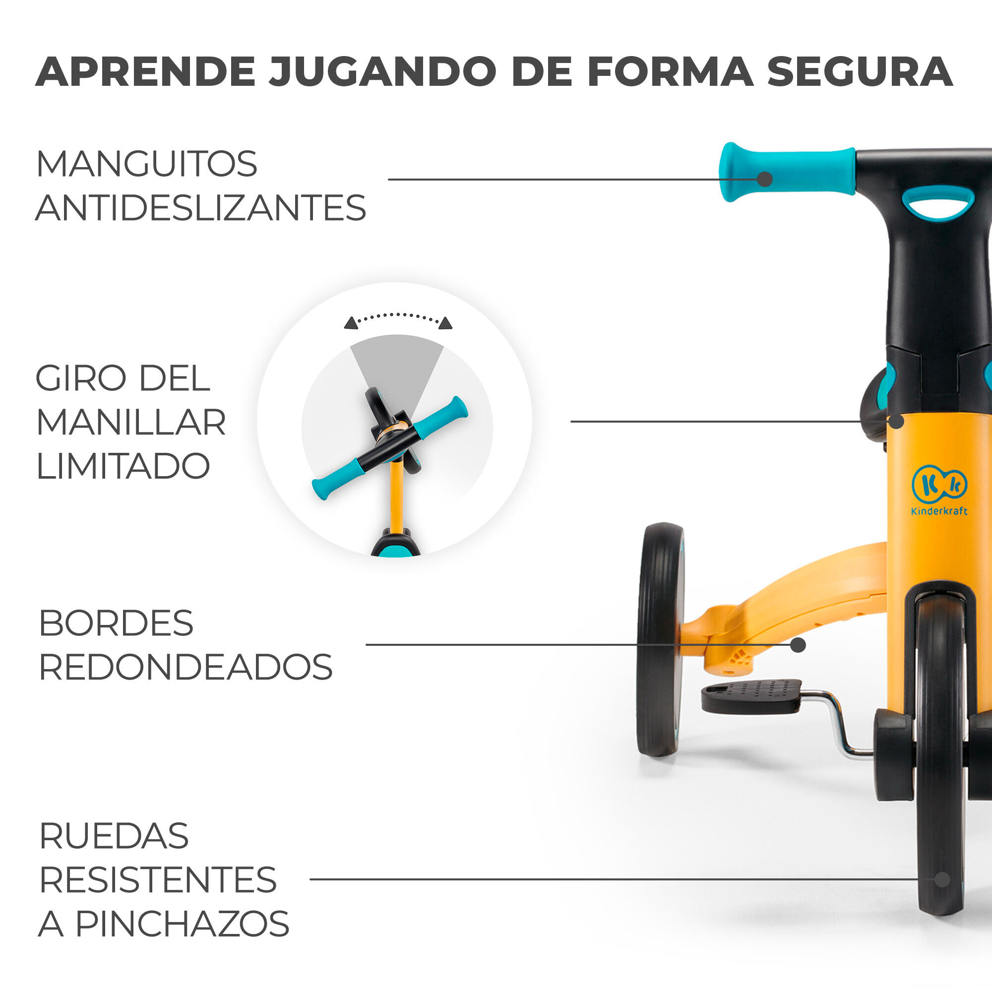 Triciclo-Bicicleta Kinderkraft 4TRIKE 2022 Yellow - CD 7/10