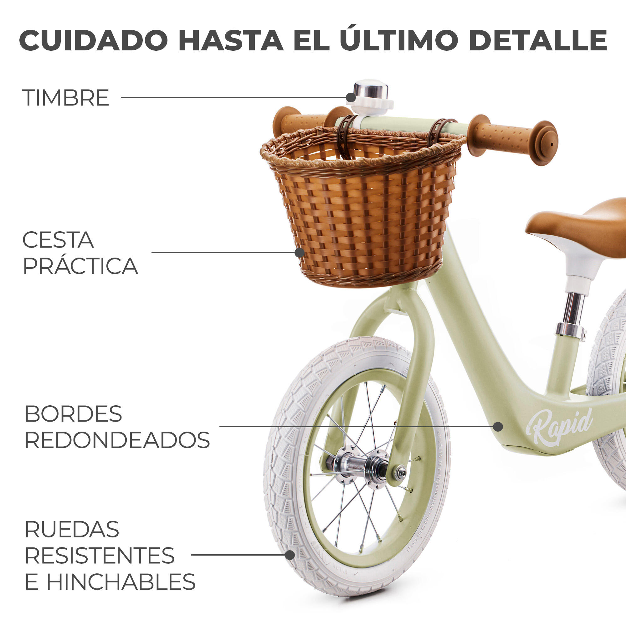 Bicicleta Infantil Kinderkraft RAPID 2 green - CD 3/6