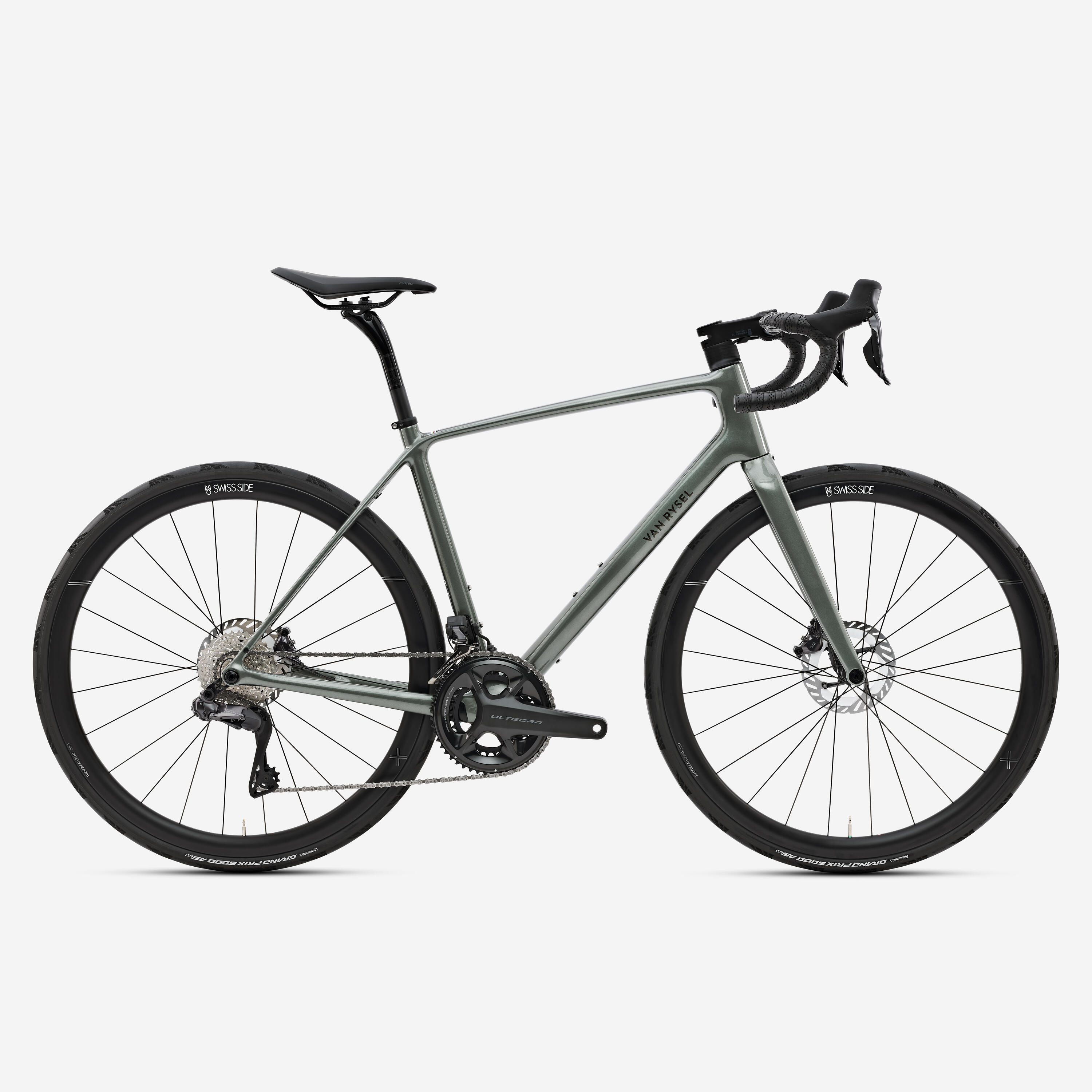VAN RYSEL Vélo route endurance, Shimano Ultegra Di2, EDR CF ULTRA Vert kaki