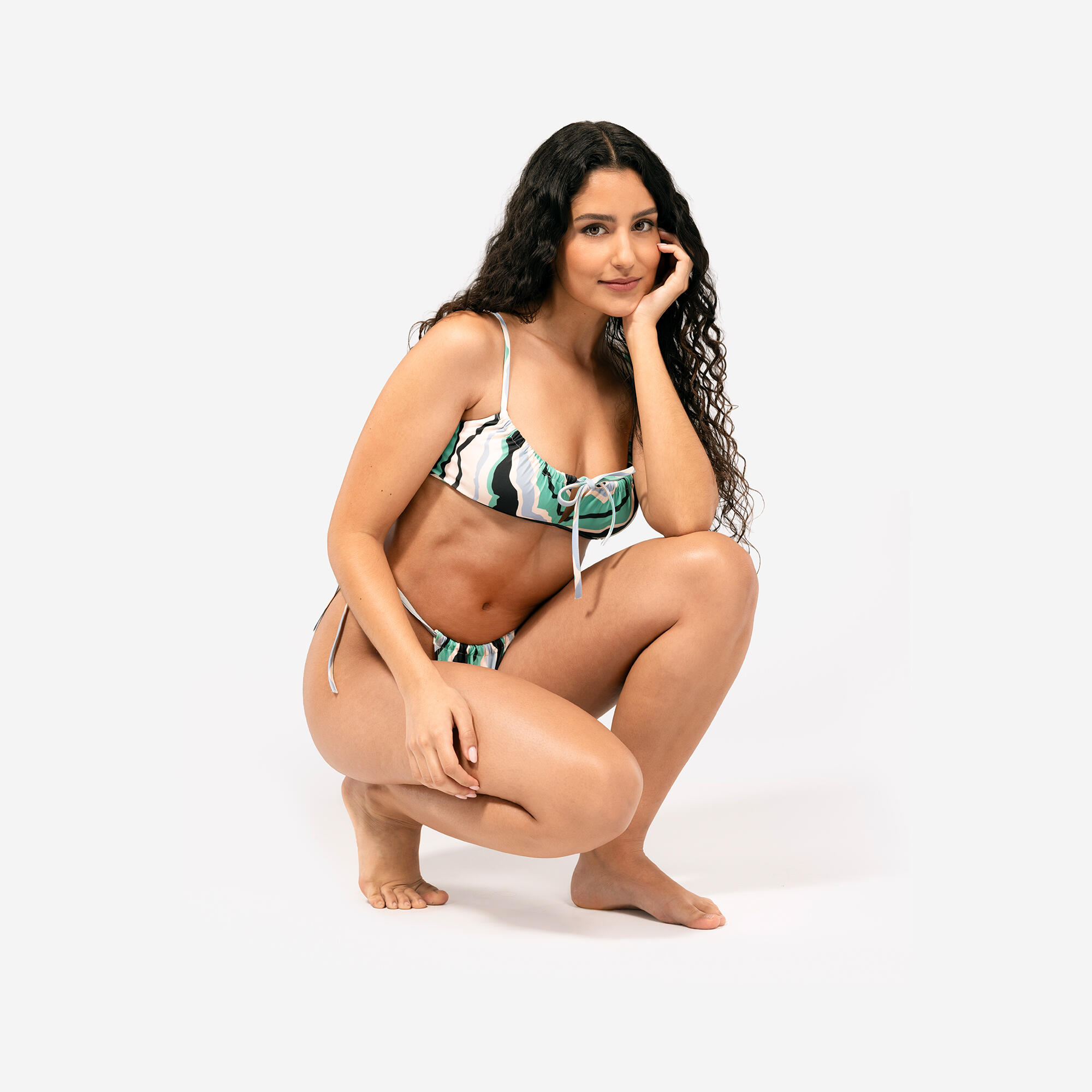 Cueca Brasileira Cortina com Laços Mulher - Waves  - EDIÇÃO LIMITADA 5/6