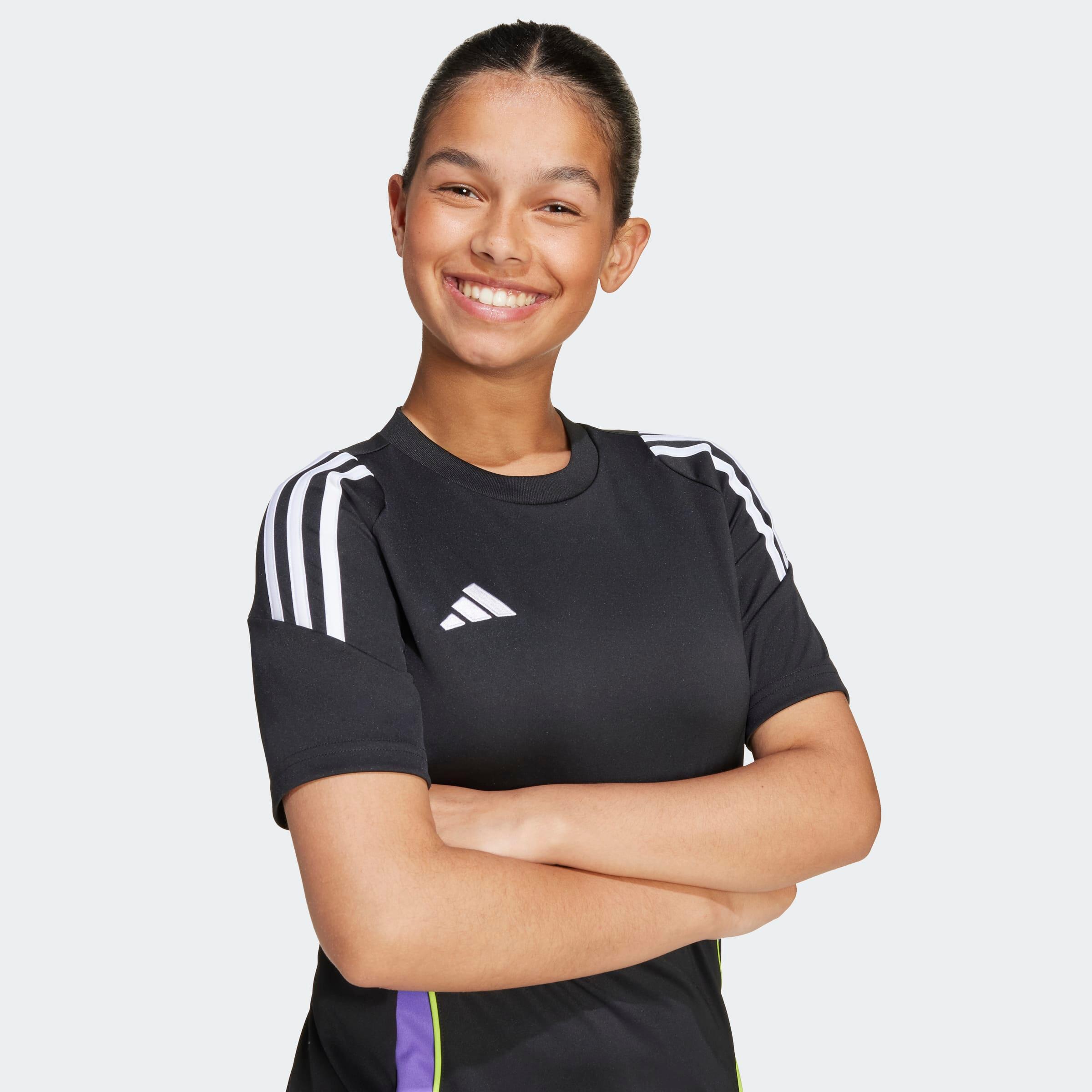 adidas Tiro 24 kind voetbalshirt zwart/paars 6/7
