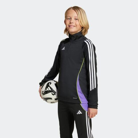 Felpa calcio bambino ADIDAS TIRO 24 nero-rosso