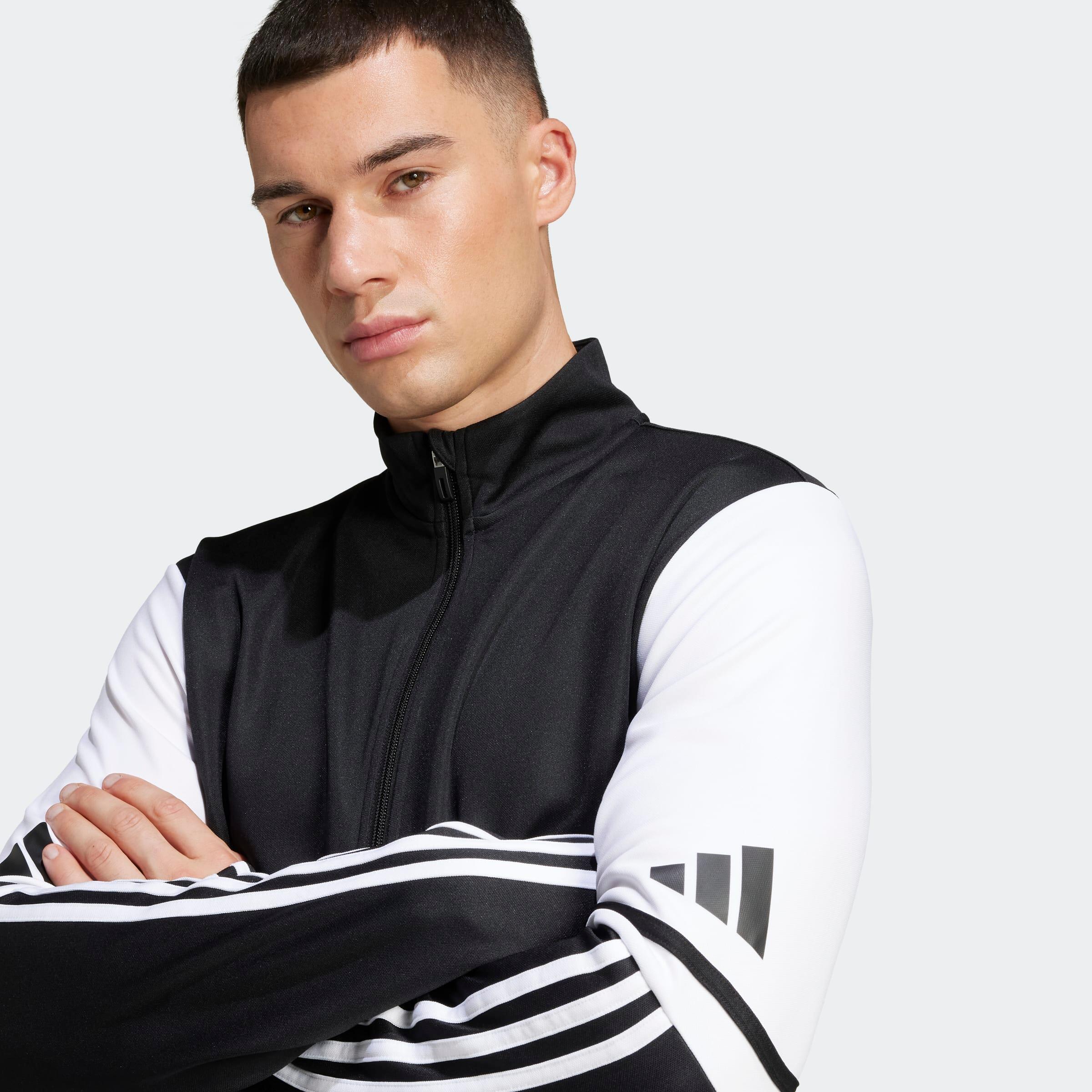 Casaco de Treino Futebol Adulto Squadra 25 Preto/Branco 2/7