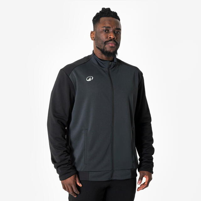 Herren Fußball Trainingsjacke - Essential schwarz/grau