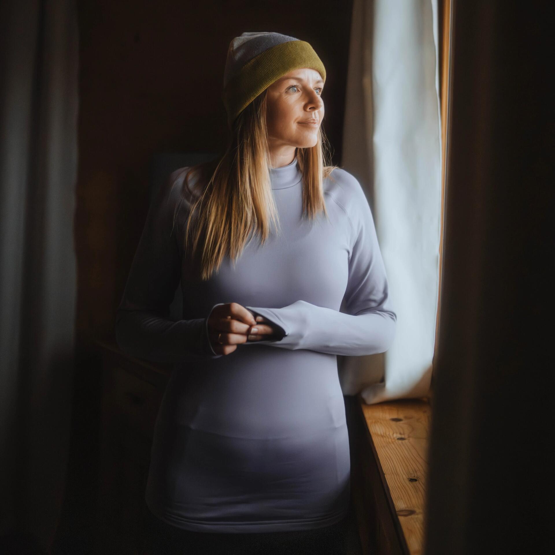 femme en sous vetements de ski quechua decathlon