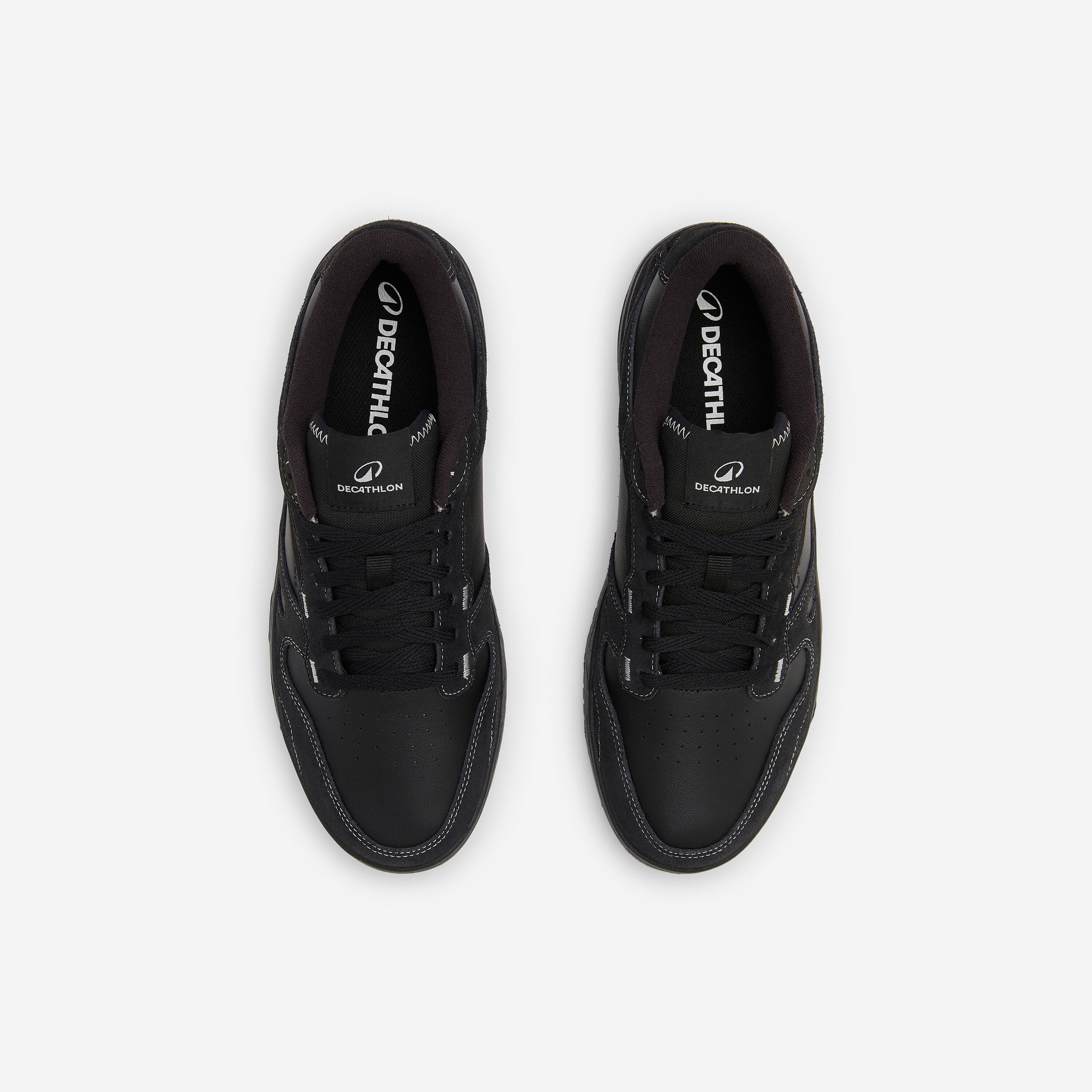Sneakers camminata uomo CJ80 cuoio e scamosciato nere 6/8