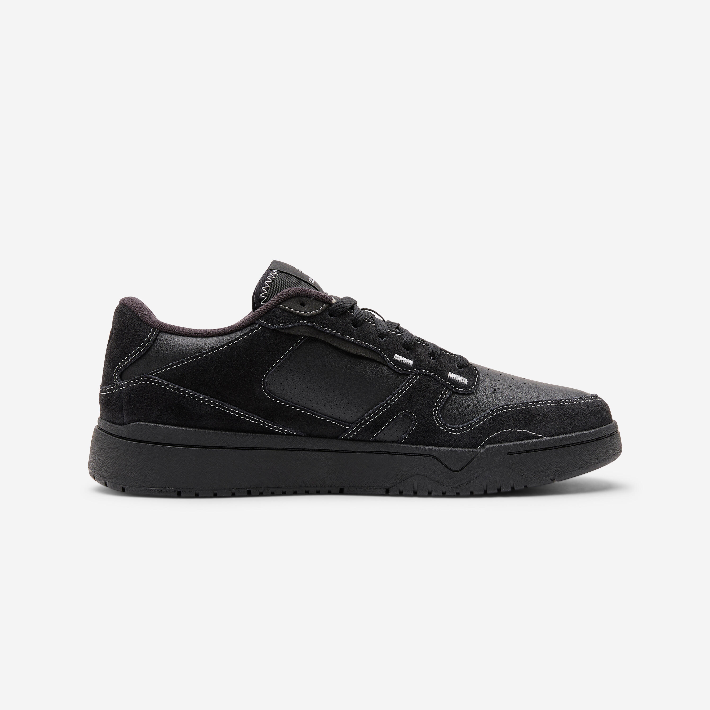 Sneakers camminata uomo CJ80 cuoio e scamosciato nere 8/8