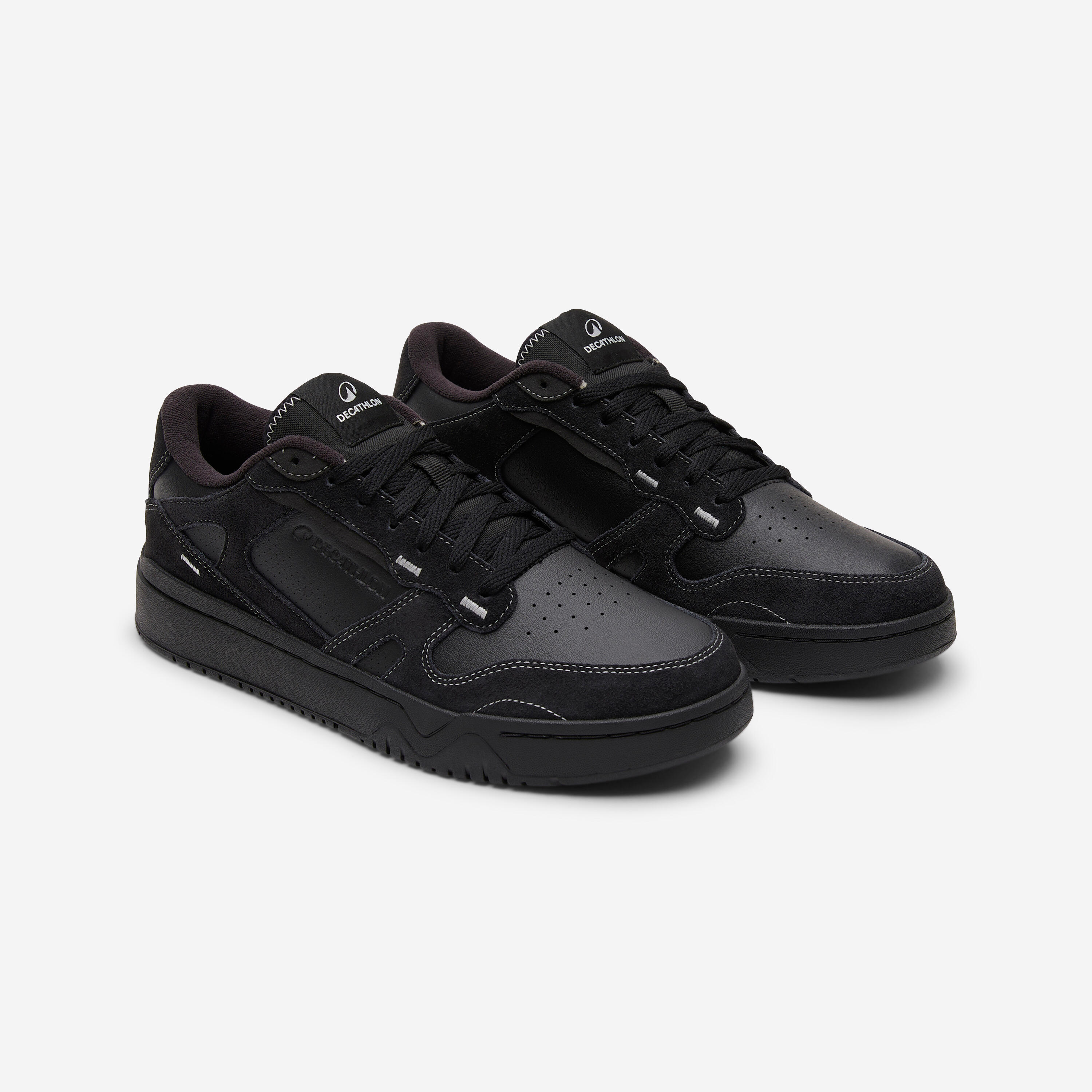 Sneakers camminata uomo CJ80 cuoio e scamosciato nere 2/8