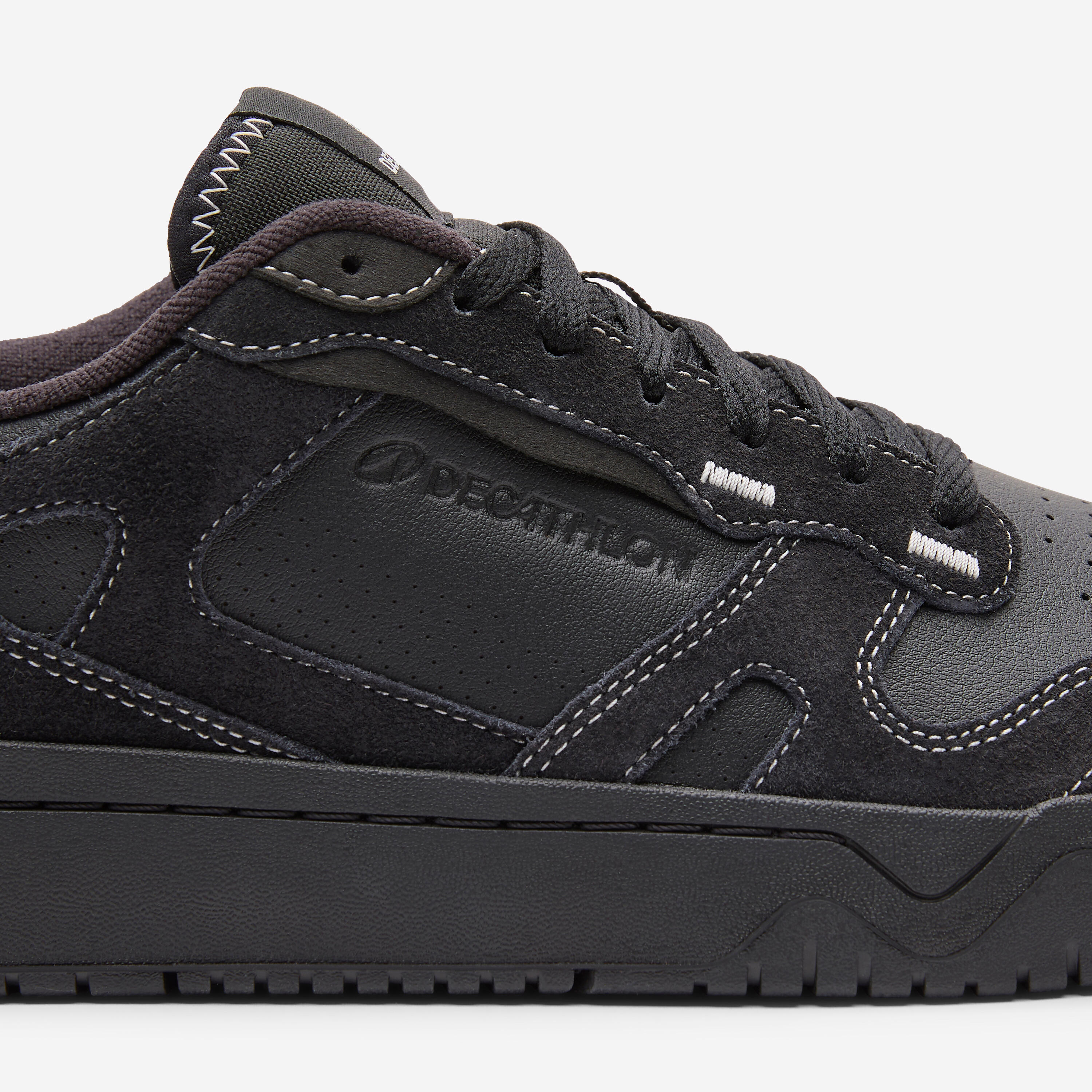 Sneakers camminata uomo CJ80 cuoio e scamosciato nere 7/8